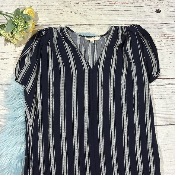 Porridge Anthropologie Navy Striped Midi Tunic Dress - Picture 7 of 9